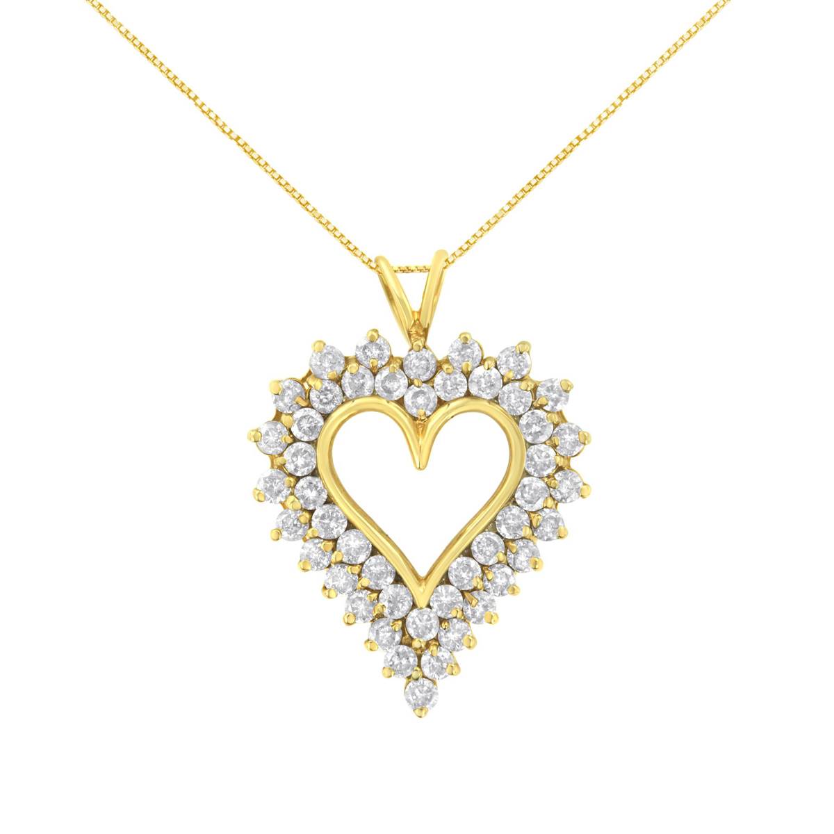 Haus Of Brilliance 14kt. Gold Plated 4ctw. Diamond Heart Pendant