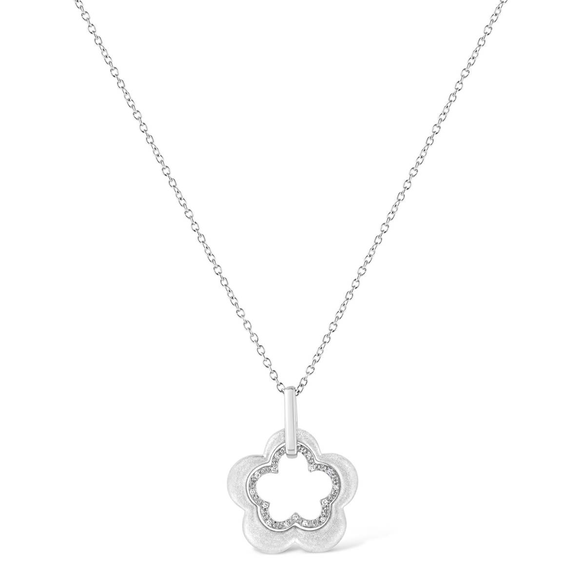 Haus Of Brilliance Diamond Double Flower Shape Pendant