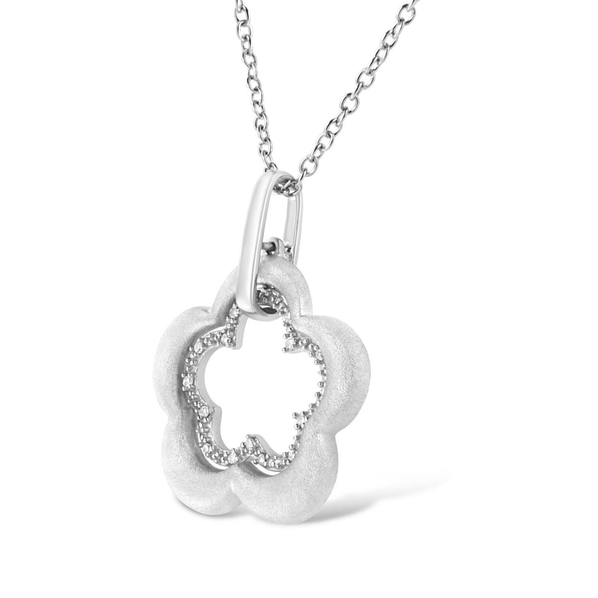 Haus Of Brilliance Diamond Double Flower Shape Pendant