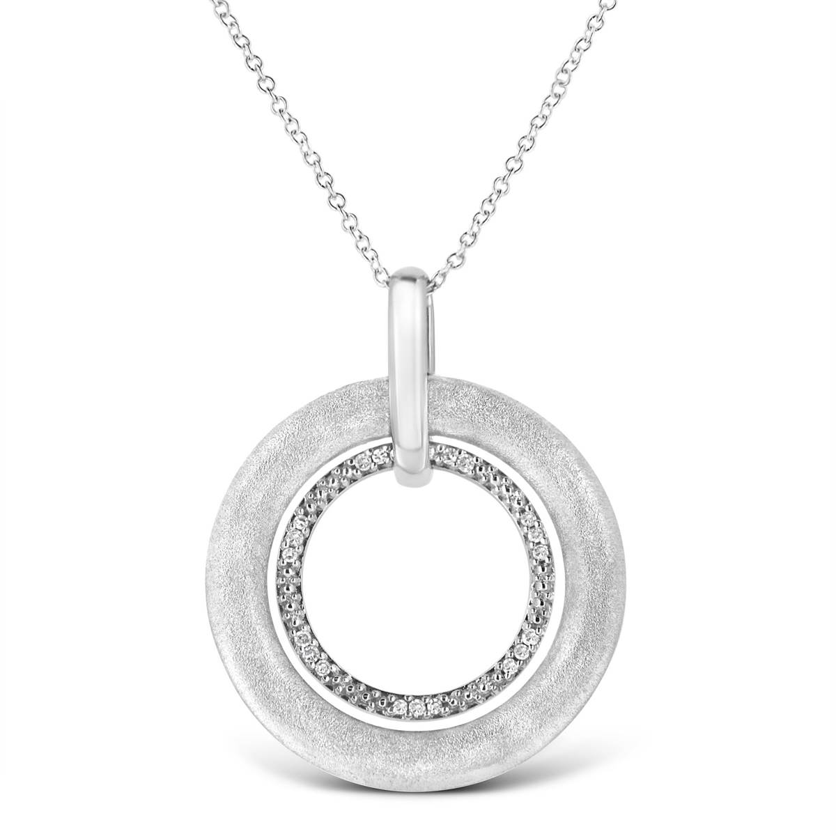 Haus Of Brilliance Sterling Silver Diamond Accent Circle Pendant