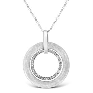 Haus of Brilliance Sterling Silver Diamond Accent Circle Pendant