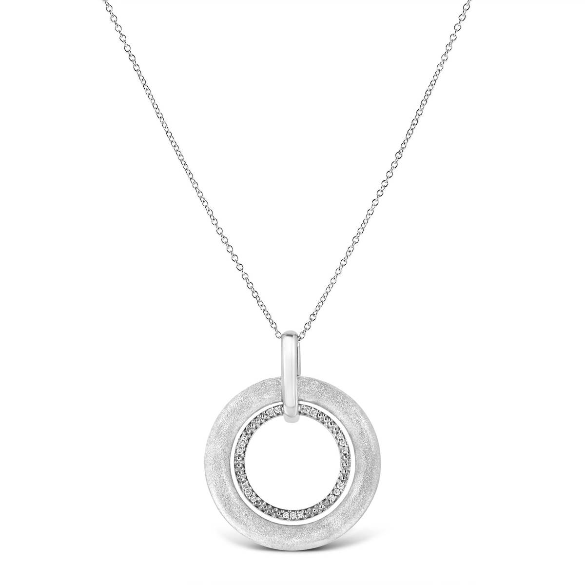 Haus Of Brilliance Sterling Silver Diamond Accent Circle Pendant