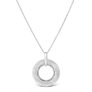 Haus of Brilliance Sterling Silver Diamond Accent Circle Pendant alternate view