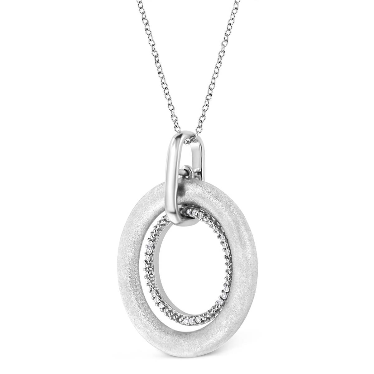 Haus Of Brilliance Sterling Silver Diamond Accent Circle Pendant