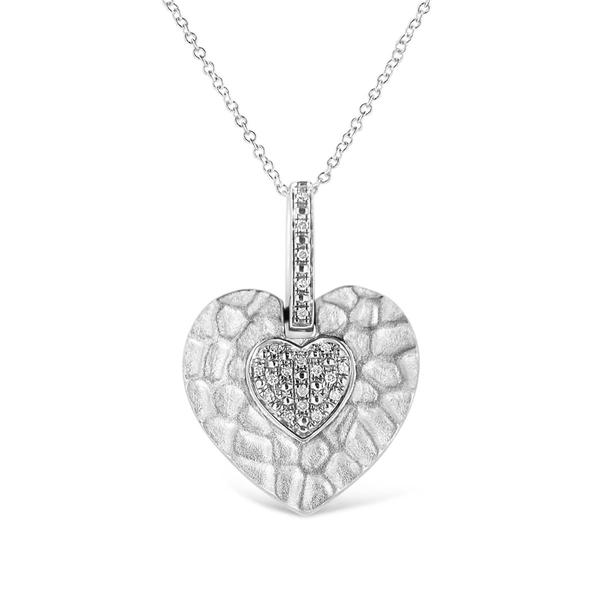 Haus of Brilliance Sterling Silver 1/10ctw. Diamond Heart Pendant