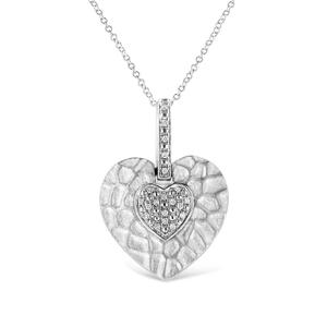 Haus of Brilliance Sterling Silver 1/10ctw. Diamond Heart Pendant
