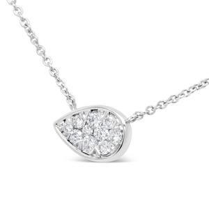 Haus of Brilliance 14kt. White Gold Diamond Teardrop Pendant alternate view