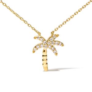 Haus of Brilliance 10kt. Gold 1/10ctw. Diamond Palm Tree Pendant