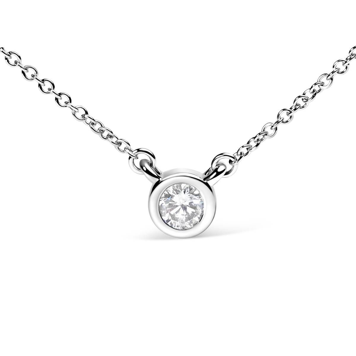 Haus Of Brilliance 10kt. White Gold 1/10ctw. Diamond Pendant