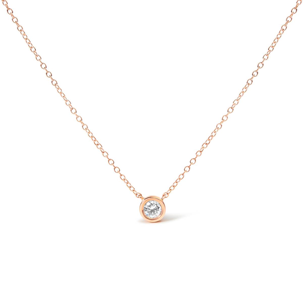 Haus Of Brilliance 10kt. Rose Gold 1/10ctw. Diamond Pendant