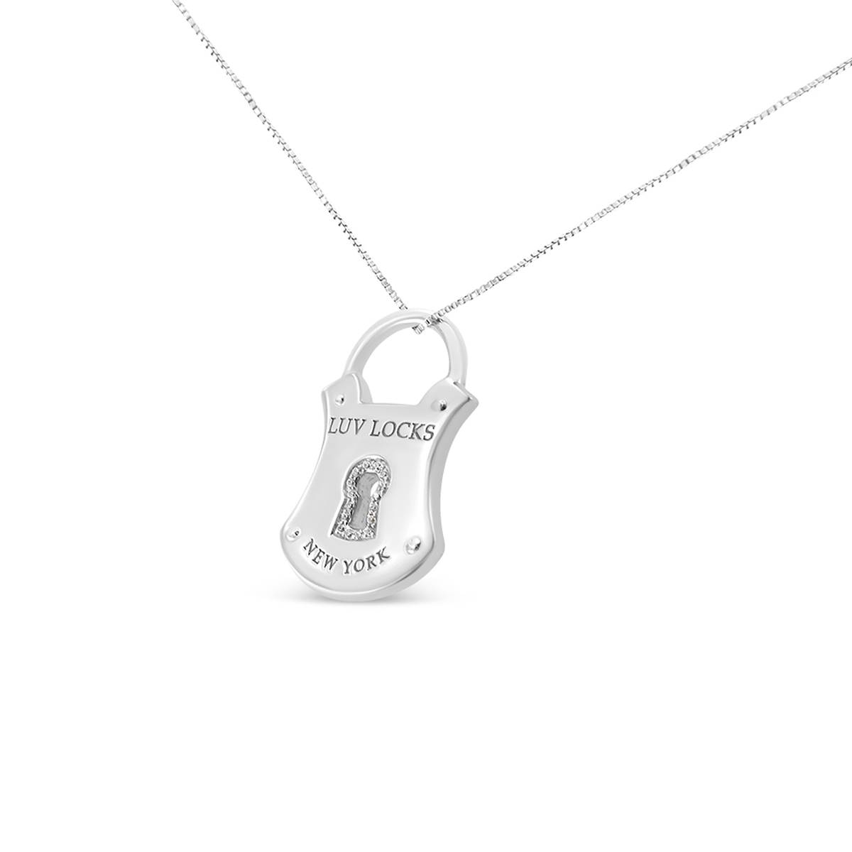 Haus Of Brilliance Sterling Silver 1/10ctw. Diamond Lock Pendant