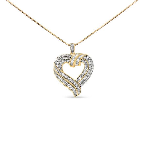 Haus of Brilliance Sterling Silver Diamond Open Heart Pendant