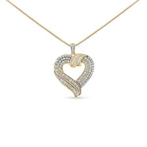 Haus of Brilliance Sterling Silver Diamond Open Heart Pendant