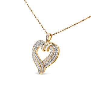 Haus of Brilliance Sterling Silver Diamond Open Heart Pendant alternate view