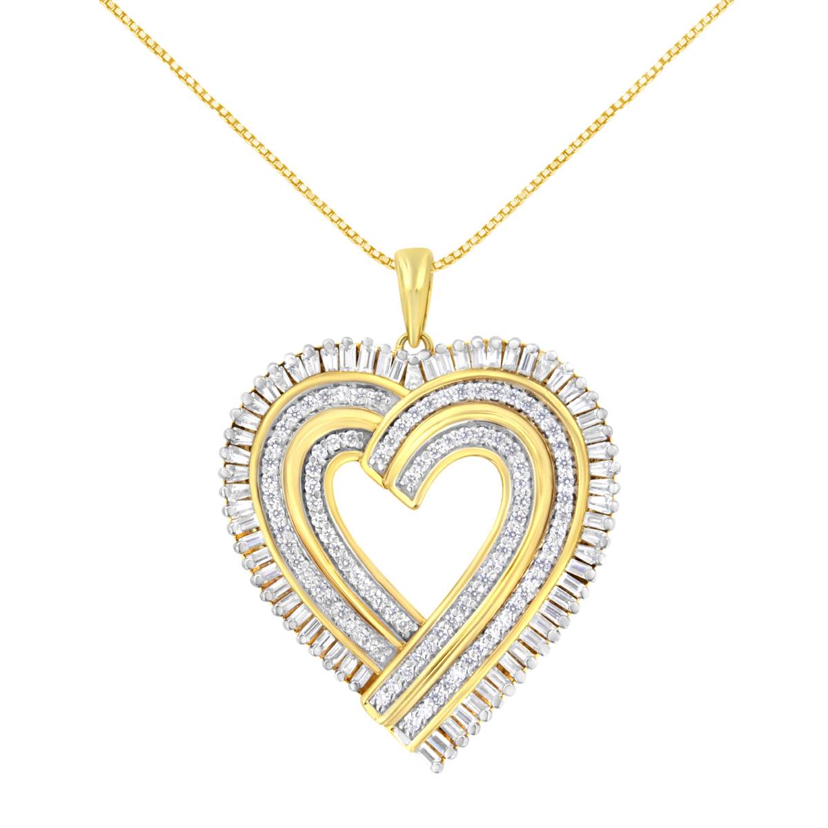 Haus Of Brilliance 14kt. Gold Plated 1/4ct. Diamond Heart Pendant