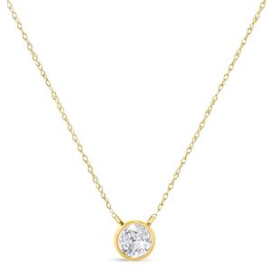 Haus of Brilliance Yellow Gold over Silver Diamond Pendant alternate view