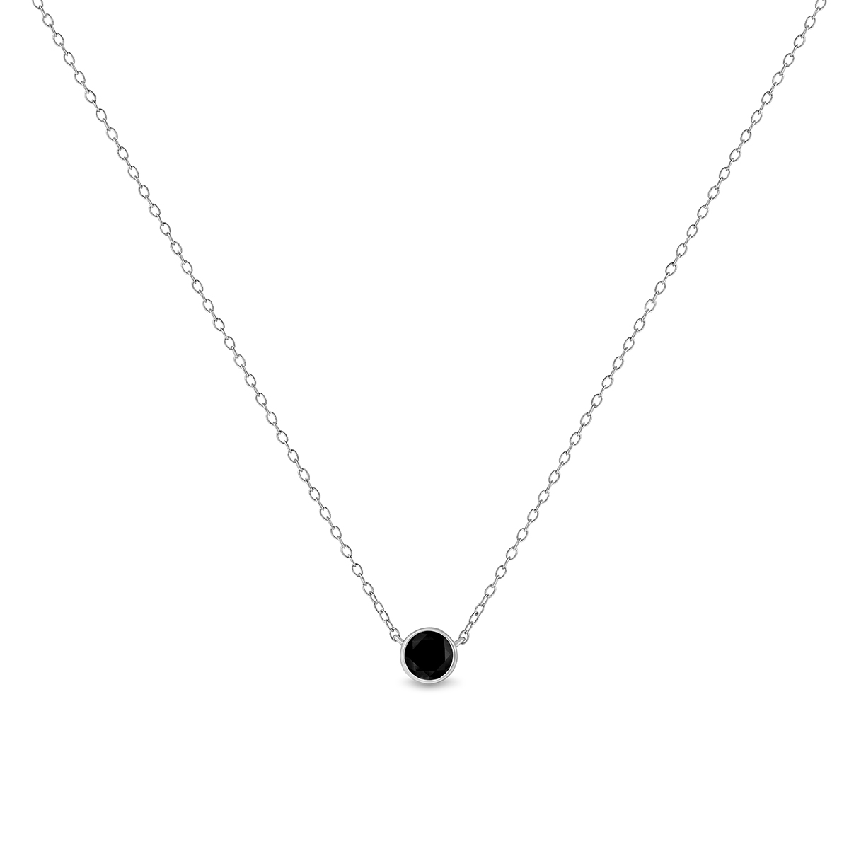 Radiant Rainbow(tm) 3ctw. Black Solitaire Diamond Pendant