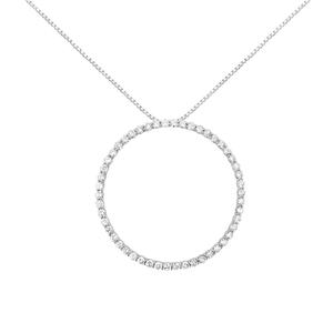 Haus of Brilliance Sterling Silver 4ctw. Diamond Hoop Pendant