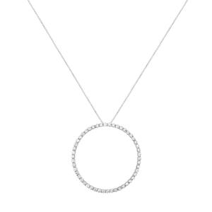 Haus of Brilliance Sterling Silver 4ctw. Diamond Hoop Pendant alternate view