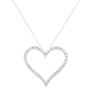 Haus of Brilliance Sterling Silver 3.0ctw. Diamond Heart Pendant alternate view