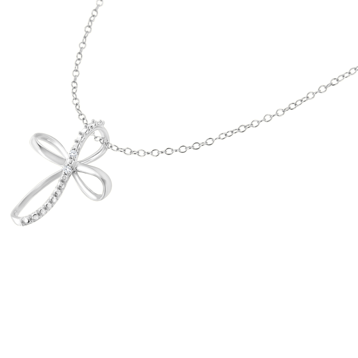 Diamond Classics(tm) Sterling Silver Diamond Ribbon Pendant