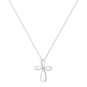 Diamond Classics(tm) Sterling Silver Diamond Ribbon Pendant alternate view