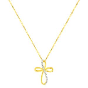Diamond Classics(tm) 10kt. Yellow Gold Diamond Ribbon Pendant alternate view