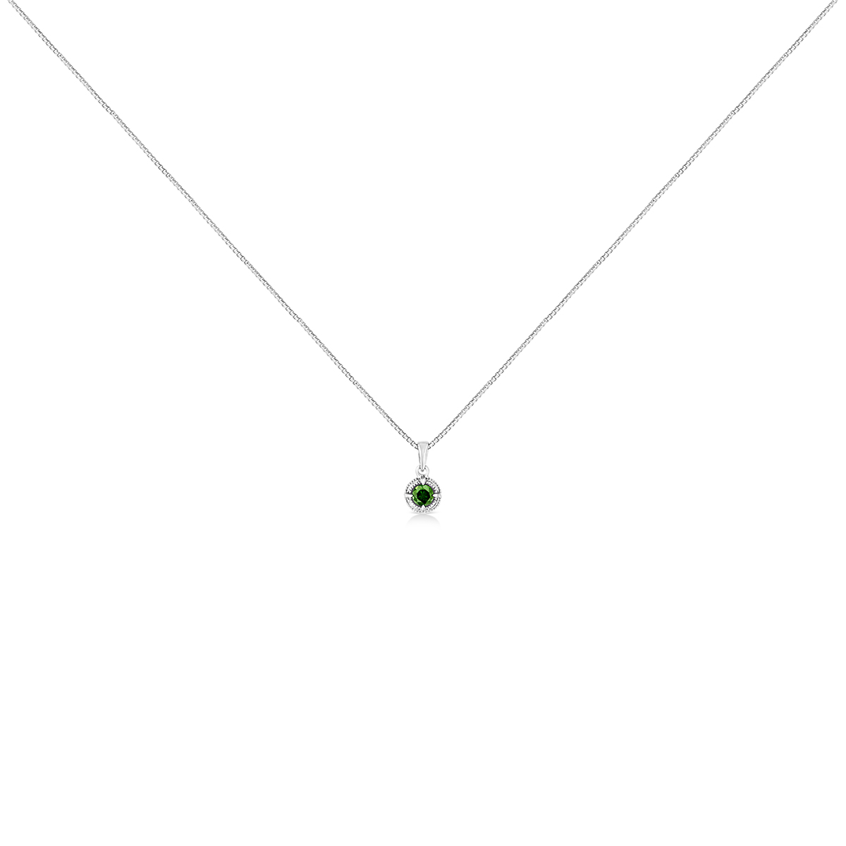 Radiant Rainbow(tm) 1/10ctw. Green Diamond Pendant