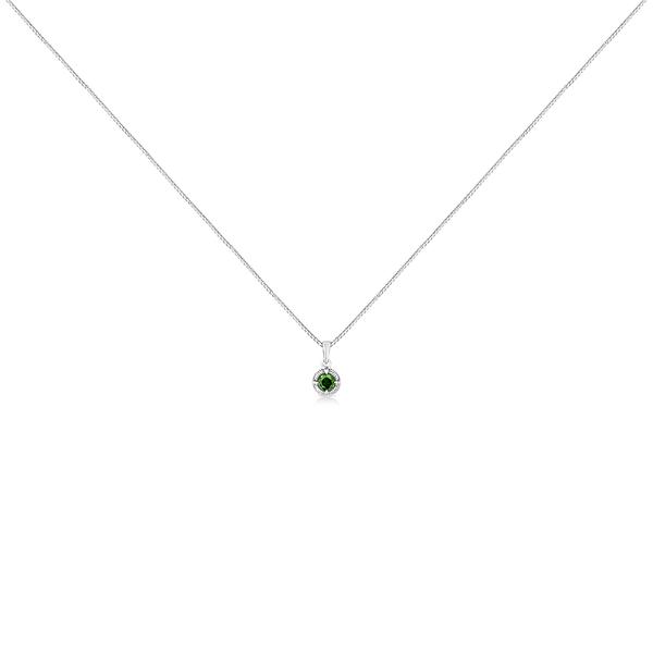 Radiant Rainbow(tm) 1/10ctw. Green Diamond Pendant alternate view