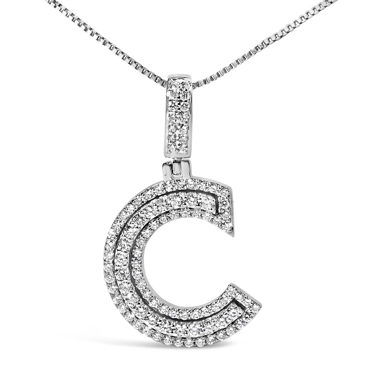 Haus Of Brilliance Silver 7/8ctw. Lab Grown Diamond C Pendant