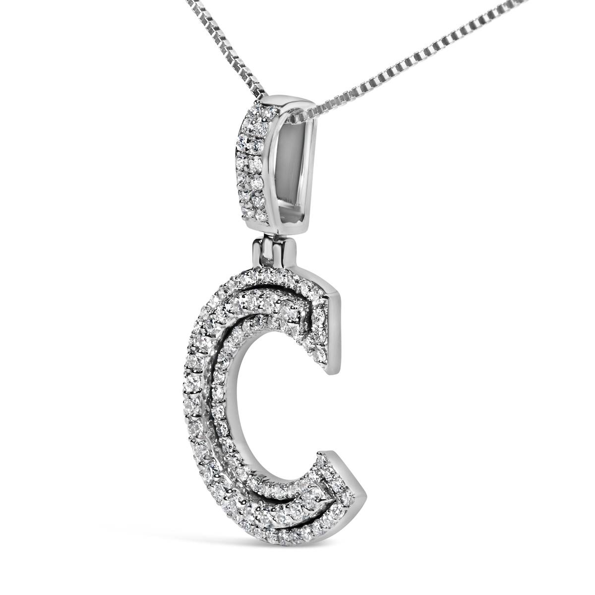 Haus Of Brilliance Silver 7/8ctw. Lab Grown Diamond C Pendant