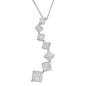 Haus of Brilliance 10kt. White Gold 1.0ctw. Diamond Curve Pendant