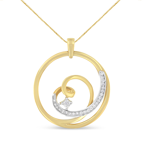 Espira 10kt. Yellow Gold 1/6ctw. Round Diamond Necklace