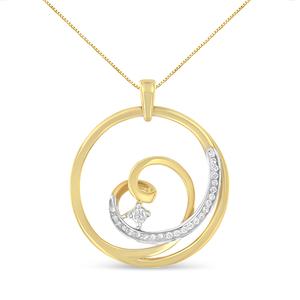 Espira 10kt. Yellow Gold 1/6ctw. Round Diamond Necklace