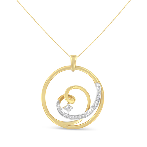 Espira 10kt. Yellow Gold 1/6ctw. Round Diamond Necklace