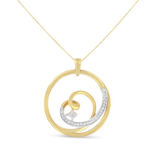 Espira 10kt. Yellow Gold 1/6ctw. Round Diamond Necklace alternate view