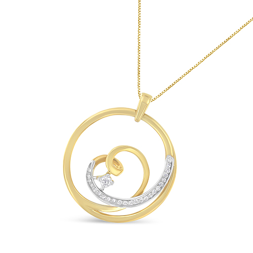 Espira 10kt. Yellow Gold 1/6ctw. Round Diamond Necklace