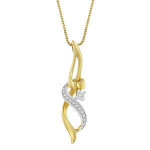 Espira 10kt. Gold 1/20ctw. Diamond Accent Swirl Necklace alternate view