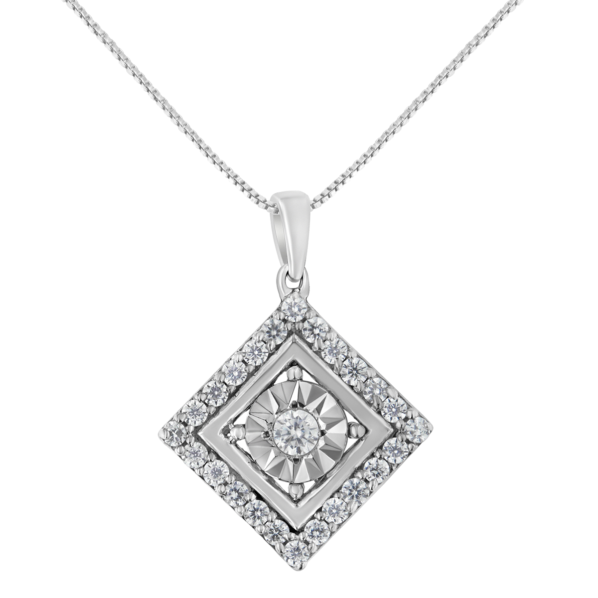 Diamond Classics(tm) 10kt. 1/2ctw. Diamond Square Pendant