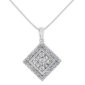 Diamond Classics(tm) 10kt. 1/2ctw. Diamond Square Pendant