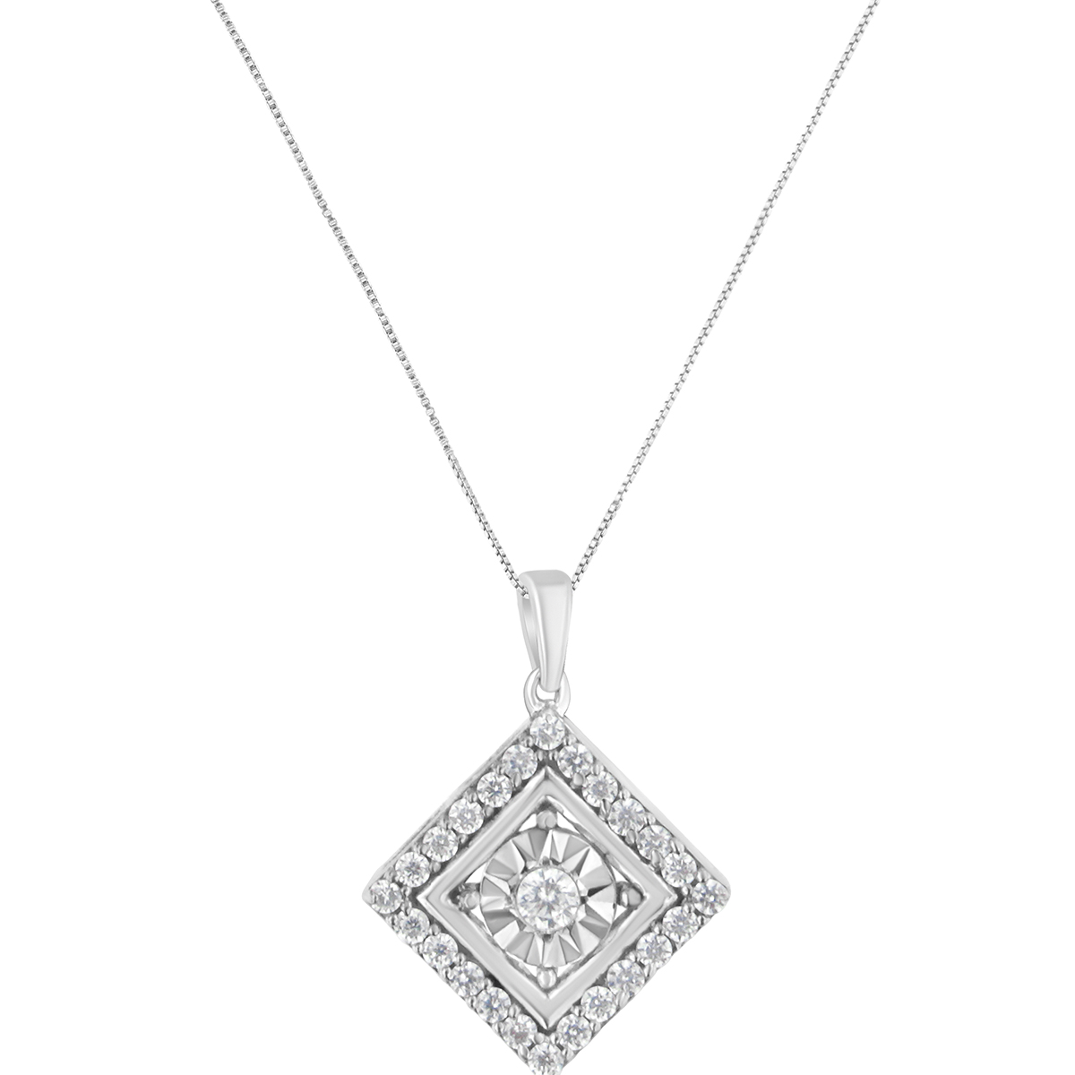 Diamond Classics(tm) 10kt. 1/2ctw. Diamond Square Pendant