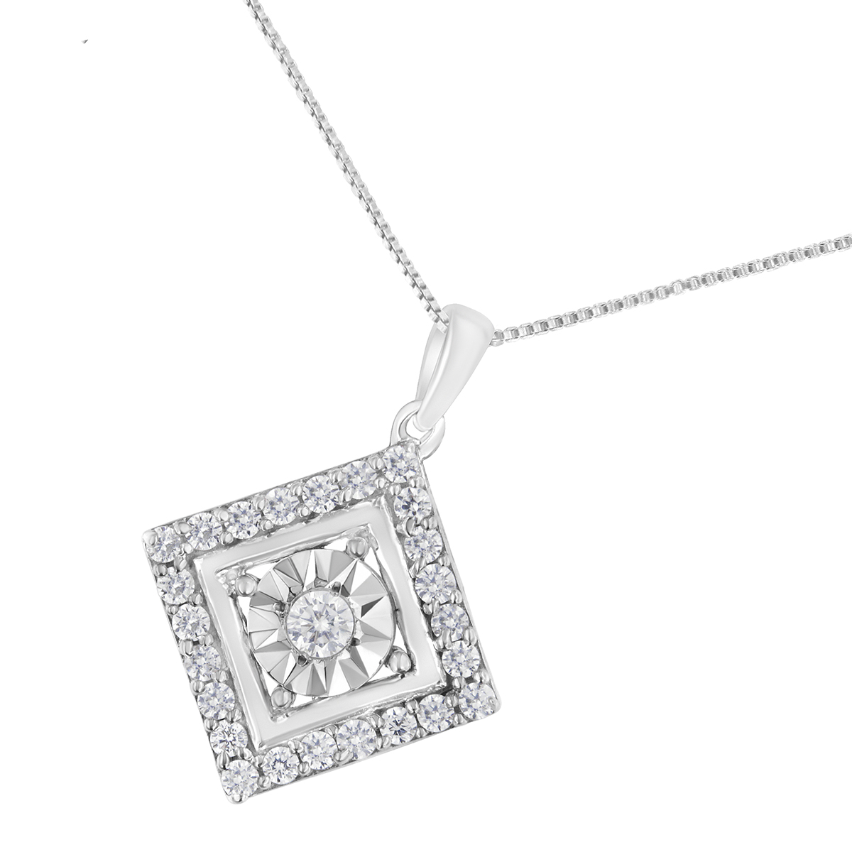 Diamond Classics(tm) 10kt. 1/2ctw. Diamond Square Pendant