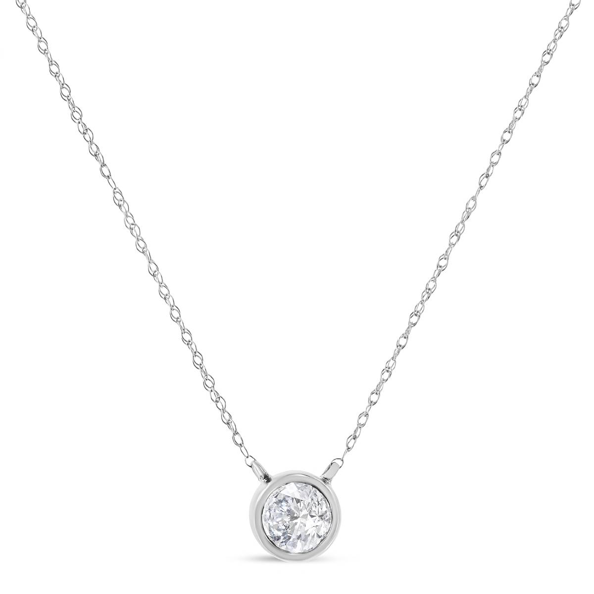 Haus Of Brilliance White Gold Lab Grown Diamond Solitaire Pendant