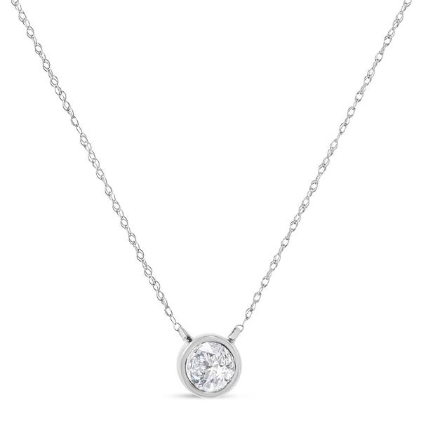 Haus of Brilliance White Gold Lab Grown Diamond Solitaire Pendant