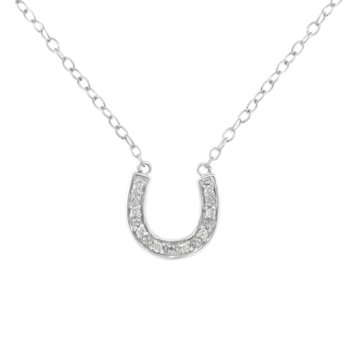 Haus Of Brilliance Sterling Silver Diamond U Shape Pendant