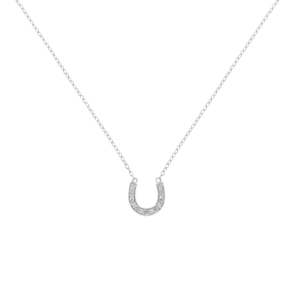 Haus Of Brilliance Sterling Silver Diamond U Shape Pendant