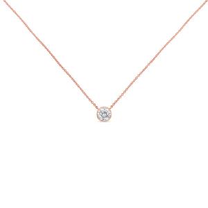 Diamond Classics(tm) Rose Gold 1/3ctw. Diamond Bezel Pendant alternate view