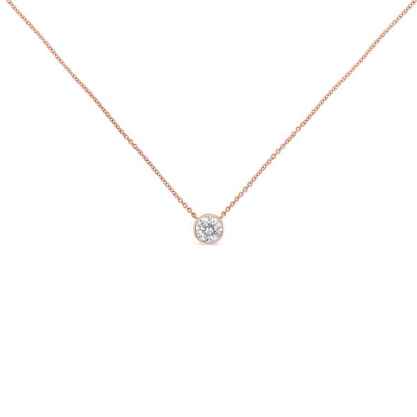 Diamond Classics(tm) Rose Gold 1/3ctw. Diamond Bezel Pendant alternate view