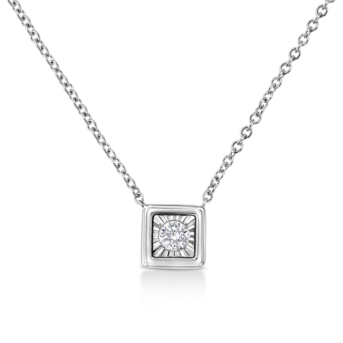 Diamond Classics(tm) White Gold 1/10ctw. Diamond Quad Pendant