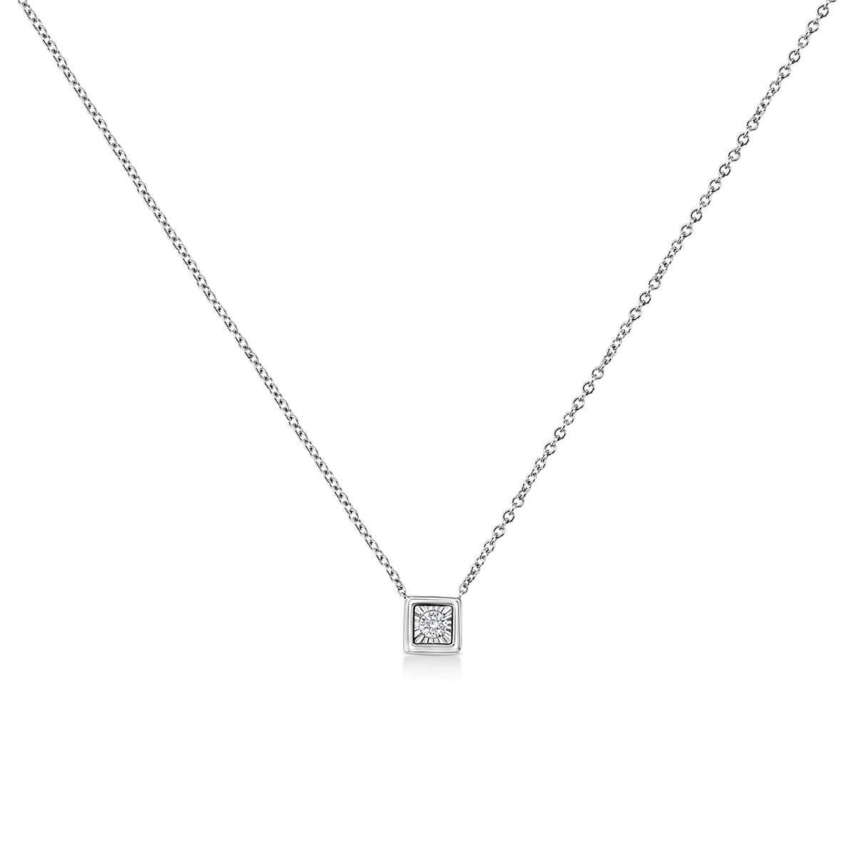 Diamond Classics(tm) White Gold 1/10ctw. Diamond Quad Pendant